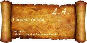 Lénárd Arkád névjegykártya